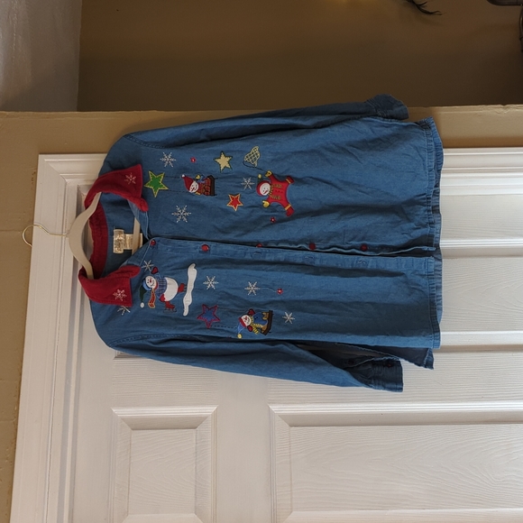 Tops Vintage Christmas Button Up Shirt Poshmark